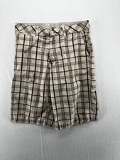Micros Board Shorts Mens 32 MGG Homegrown in Los Angeles Brown Plaid Bermuda