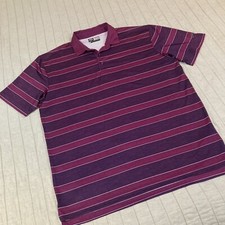 Callaway Mens Polo Shirt Golf XL Striped Purple Wicking V Breathable Opti Dri