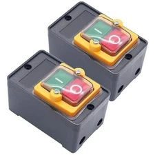 2Pcs Push Button Switch Waterproof On/Off Motor Start Stop Switch 10A AC 220V