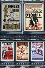 Topps Star Wars Digital Card Trader 5 Card TFA Blue Vintage Posters Insert Set