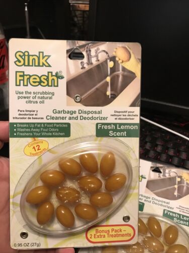 Sink Fresh Lemon Scent Garbage Disposal Cleaner & Deodorizer 12 Treatments