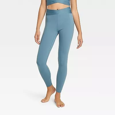 Women's High-Rise Wrap Waistband Leggings - JoyLab Blue XL