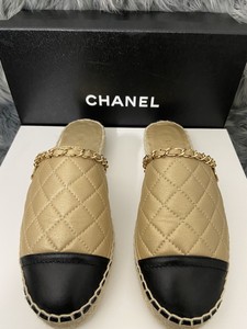 chanel tan espadrilles