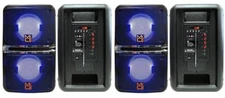 2 MR DJ GOPACK Dual 6.5" 1200W Portable Speaker Bluetooth USB/Micro SD