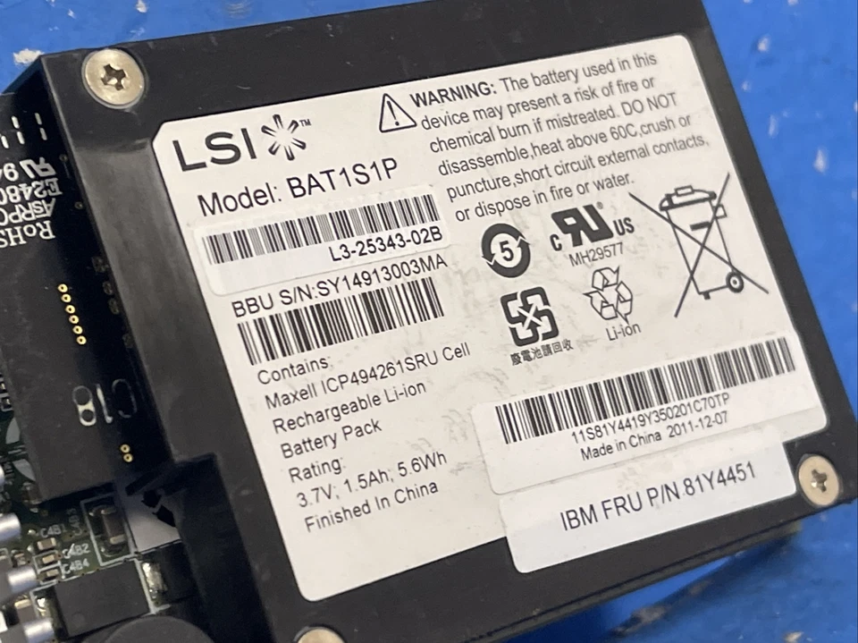 L3-25121-79B IBM 46M0851 SERVERAID M5015 6GB/s SAS RAID Controller Card PCIe 512 - Image 3 of 4