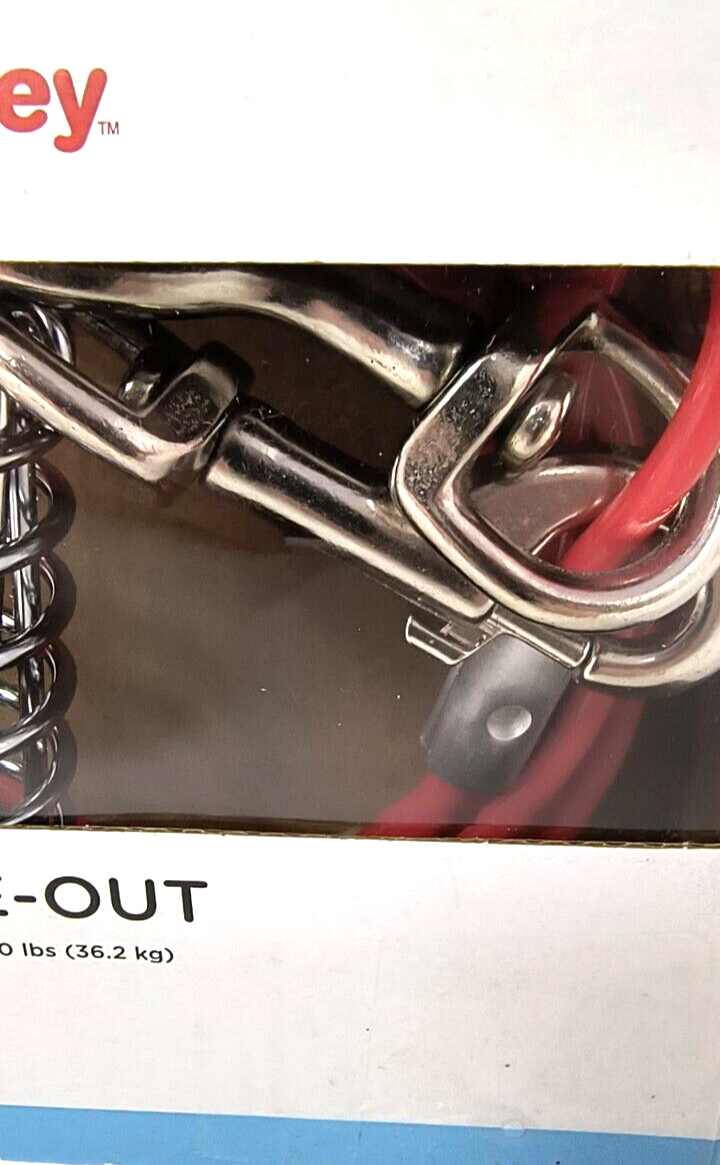 Dog Cable Tie Out 12 FT Length Strong UP to 80lbs Red by Boots