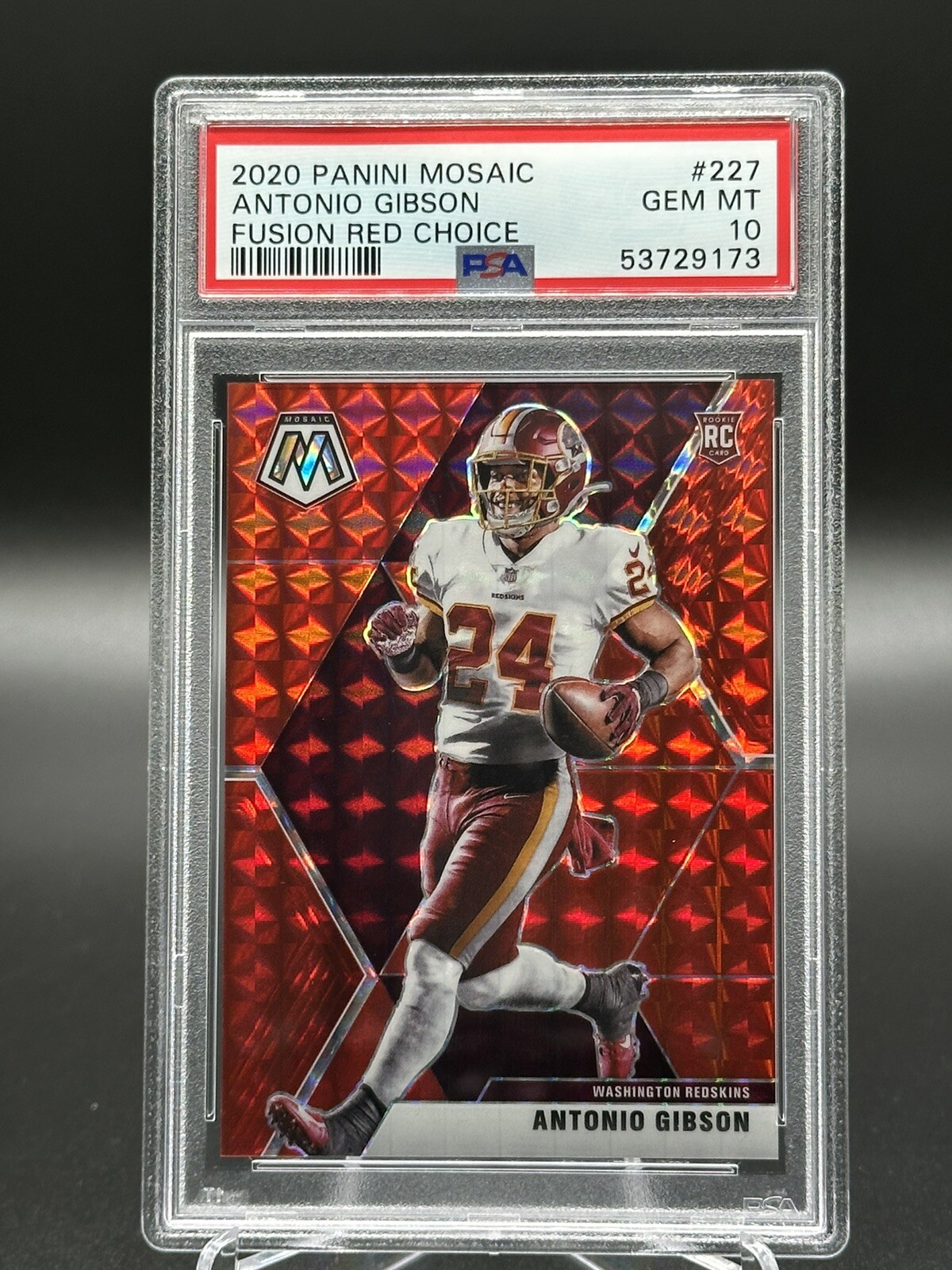 2020 Panini Mosaic Antonio Gibson Rookie RC Fusion Red Choice Prizm PSA 10 /80