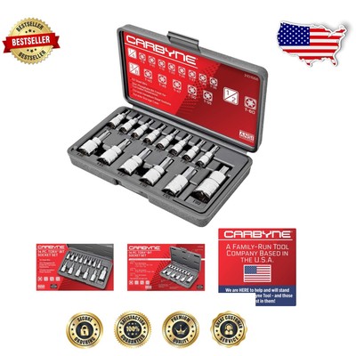Precision 14-Piece Torx Socket Set - S2 Bits & CRV Sockets with Storage Case