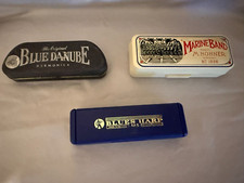 3 - vintage Harmonicas - Hohner and Blue Danbue