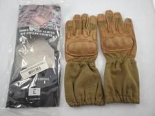 Mil-tec Long Flame Resistant Action Tactial Gloves Large Coyote Padded Knuckle