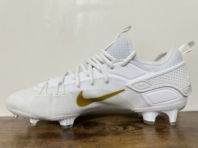 NIKE HUARACHE 9 ELITE LOW LAX WHITE METALLIC GOLD LACROSSE  display picture 2