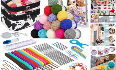  Crochet Starter Kit with Yarn Crocheting Set with Everything Includes 74pcs