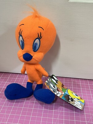 Toy Factory Looney Tunes Tweety Bird Plush Neon Orange w/ Blue