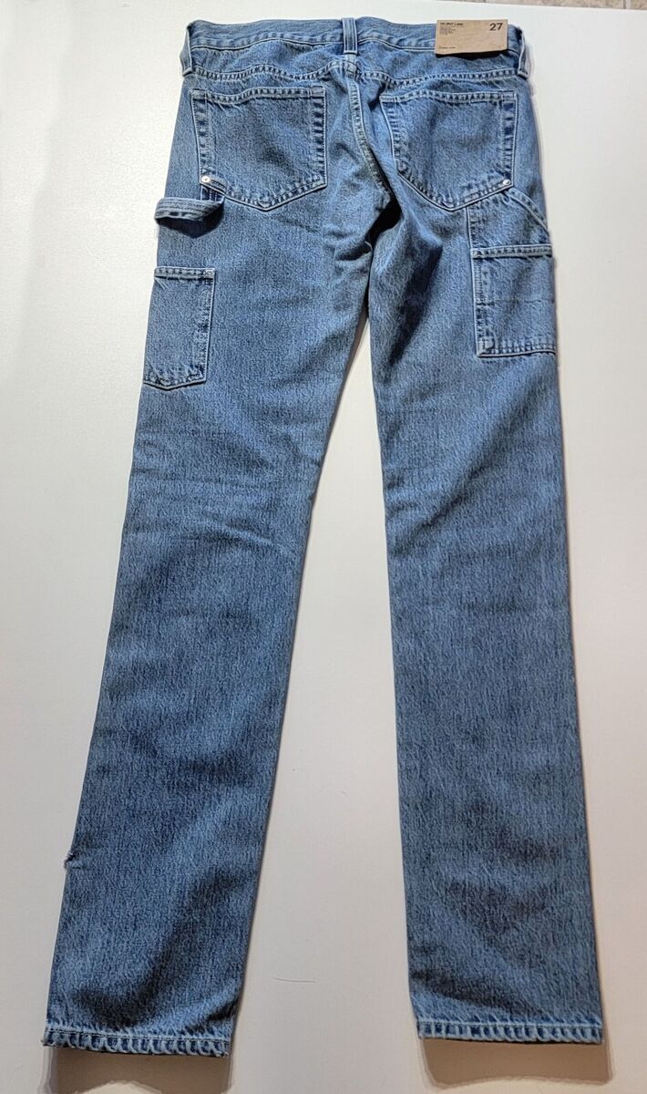 Helmut Lang Carpenter Jeans Knee Patches, Blue, Men's Size Helmut Lang Carpenter Jeans Knee Patches, Blue, Men's Size