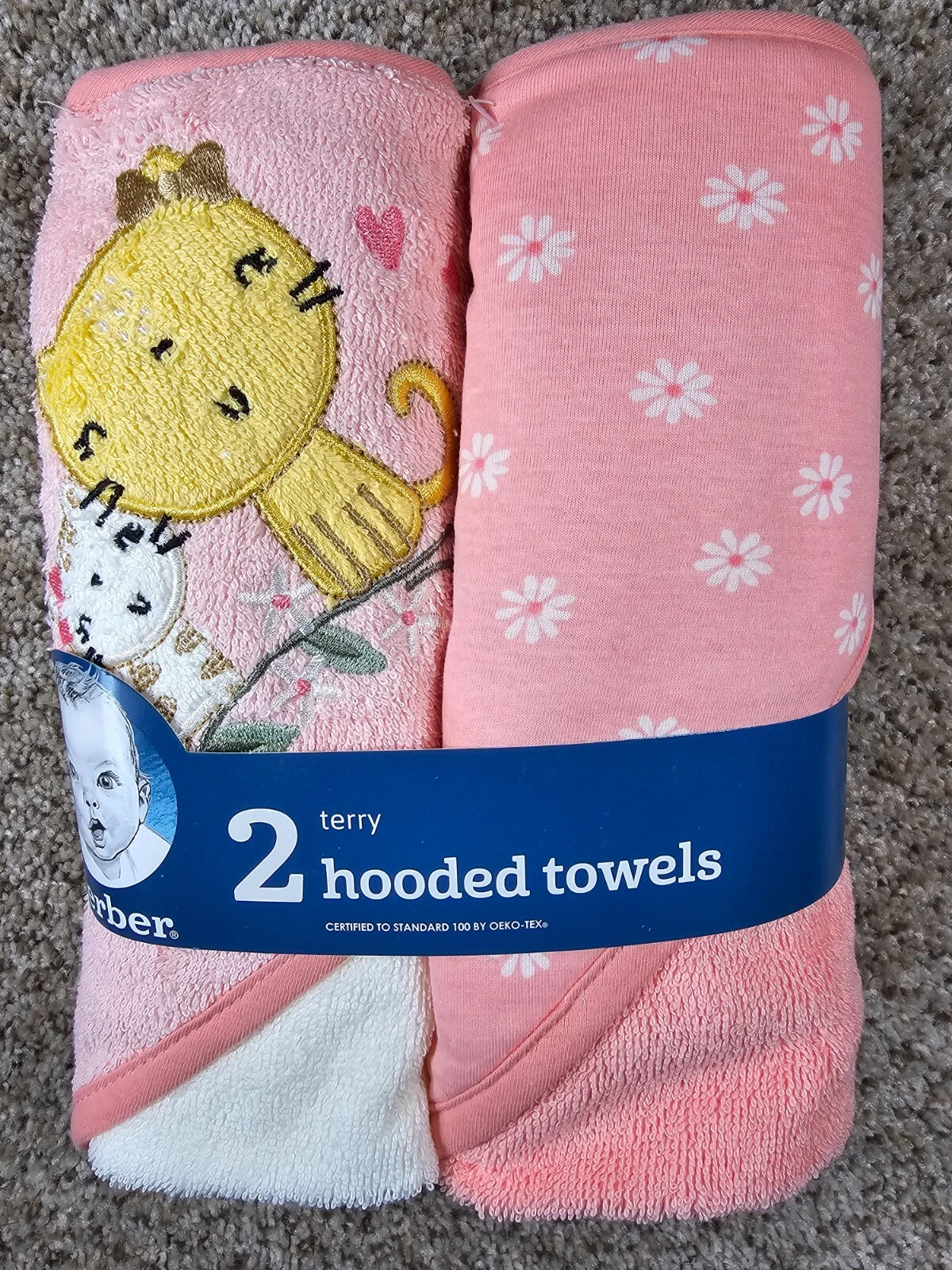 Gerber® 2-Pack Baby Girls Kitty Floral 26" x 30" Hooded Terry Towel
Opens in a new window or tab