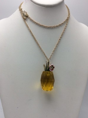 $42  Betsey Johnson Pineapple Tropical Punch RETIRED Necklace K1K