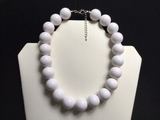 White Chunky Bead Choker Necklace