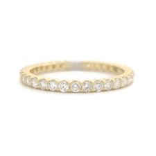 Thin Round Diamond Eternity Ring Wedding Band 14K Yellow Gold Size 6, .65 CTW