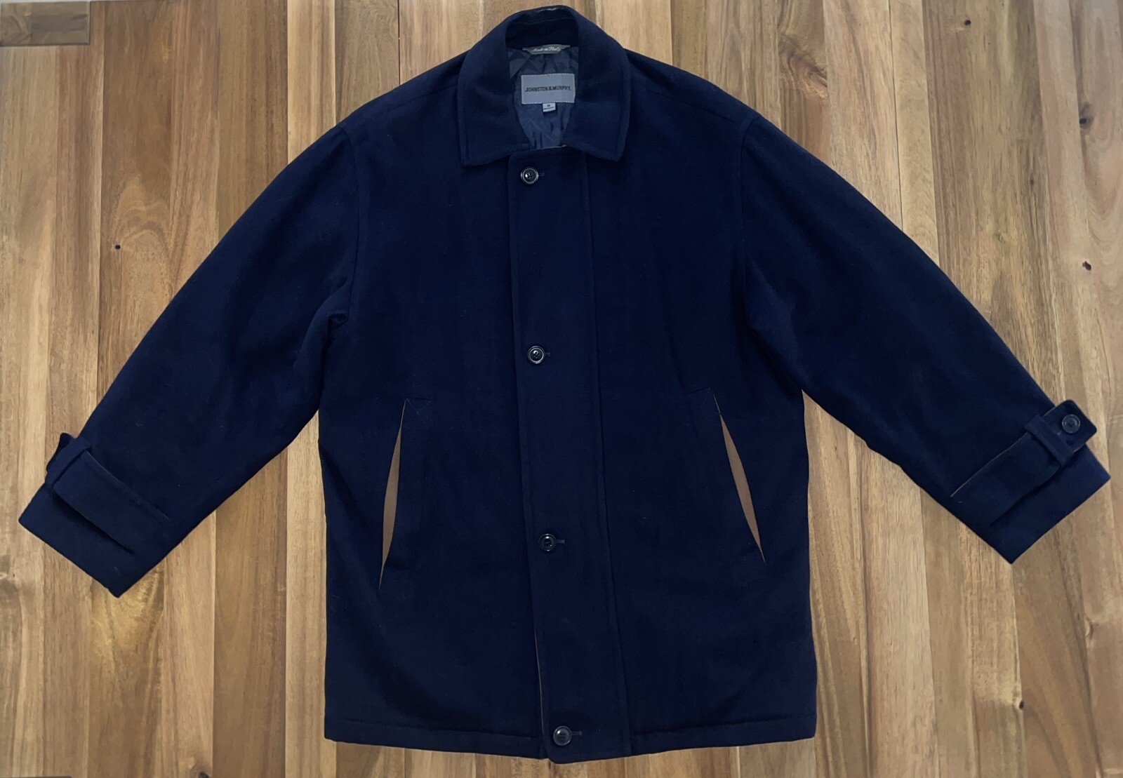 Johnston Murphy Gray Black Wool Cashmere Blend Bib Car Coat Men Jacket Medium eBay