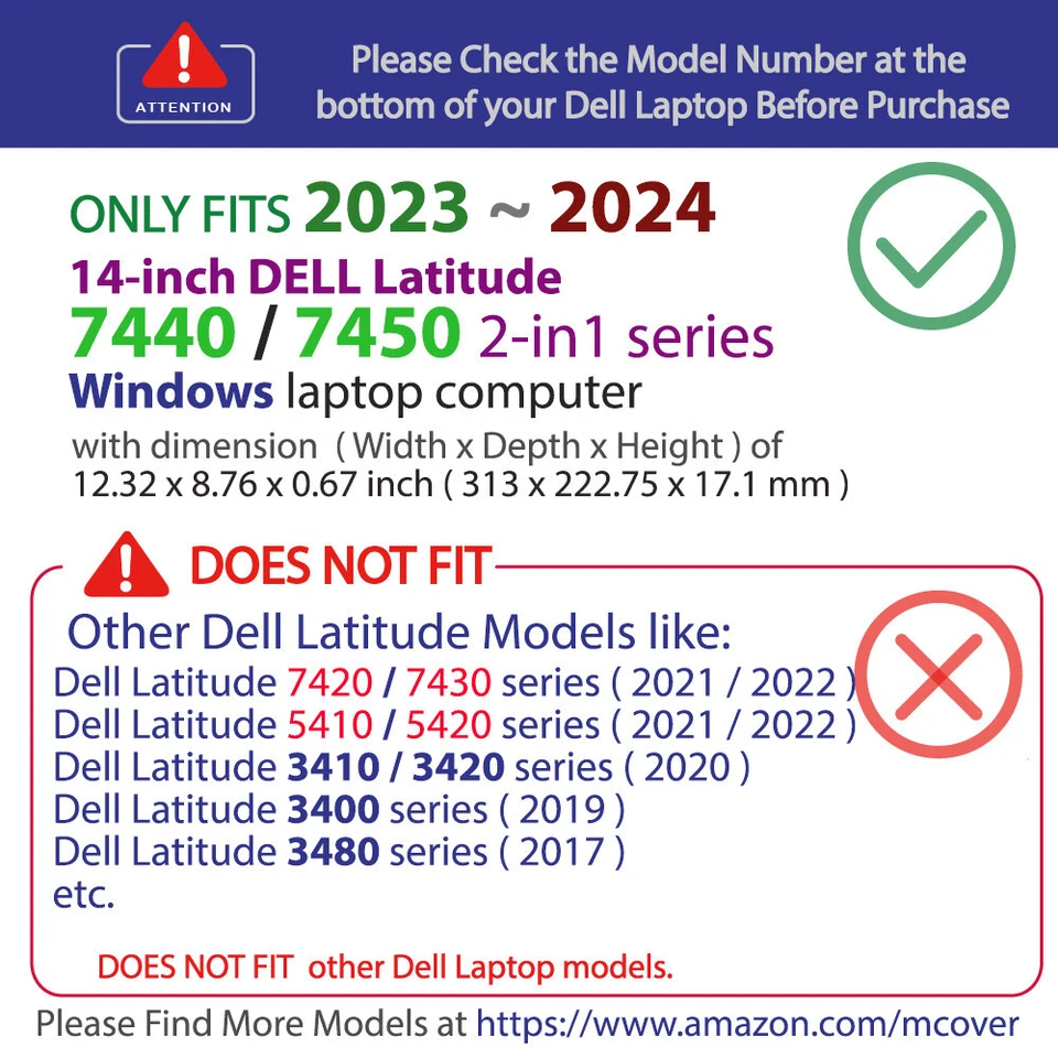 NEW mCover® Case for 2023~2024 14" Dell Latitude 7440 7450 2-in-1 series Laptops - Image 2 of 4