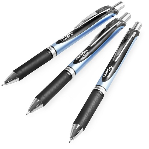 PENTEL Set Di 3 Penne A Sfera Roller R56, Inchiostro Nero, Punta Fine 0,3 Mm, Diametro Sfera 0,6 Mm, Cappuccio Con Clip, Corpo Verde - 6