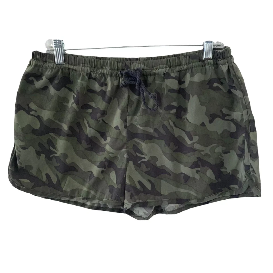 Pantalones cortos de algodón con estampado de camuflaje para mujer talla mediana cintura elástica ligera Foto 3 de 4