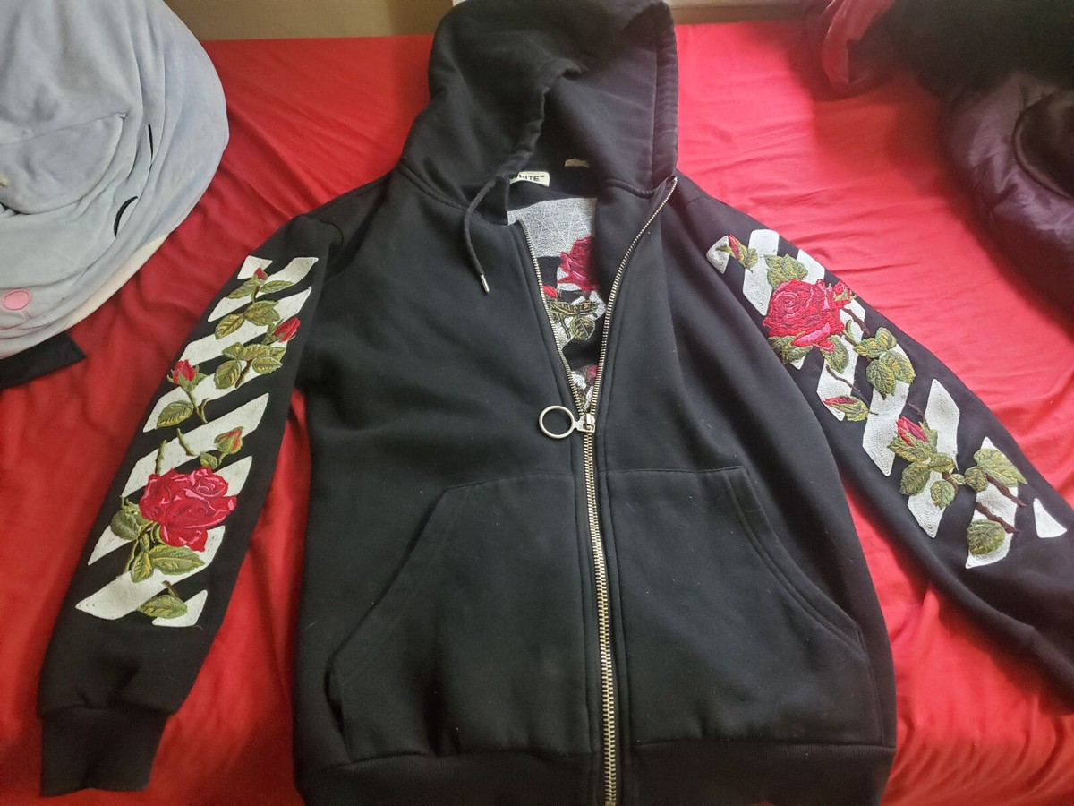パーカー・フーディ Off-White SWEATSHIRT WITH ARROW EMBROIDERY Off-White Hoodie Black Rose Embroidered Arrows Full Zip XXS