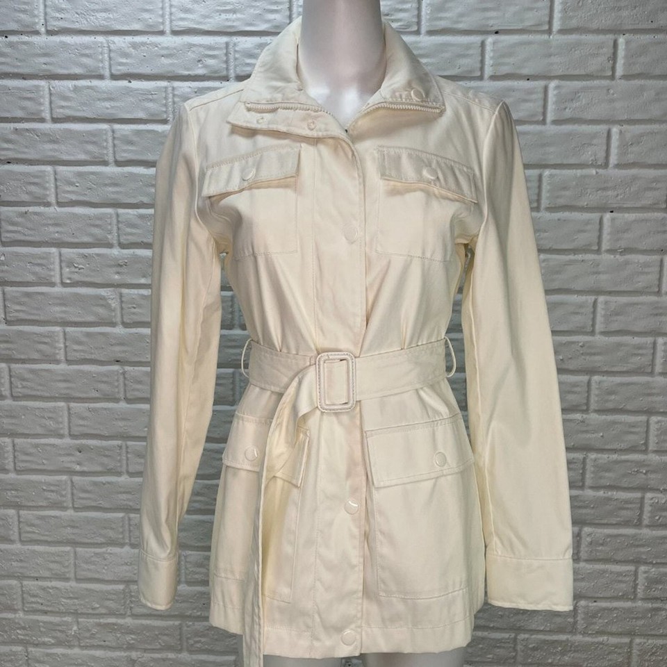 Reaction Cole Jacket Womens Small Off White Spring Car Coat