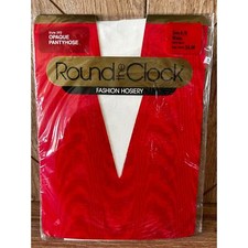 NOS Vintage Round the Clock 100 Nylon Pantyhose in Opaque White Sz A/B