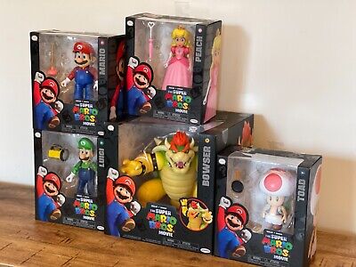 JAKKS The Super Mario Bros Movie Bowser Luigi Toad Princess Peach Complete  Set