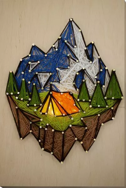 String art kit To the mountains DIY craft kits wooden board String