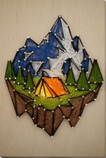 String art kit To the mountains DIY craft kits wooden board String art pattern