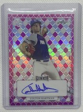 2022 LEAF PERFECT GAME METAL COLTON HARTMAN PINK REFRACTOR AUTO 13/15