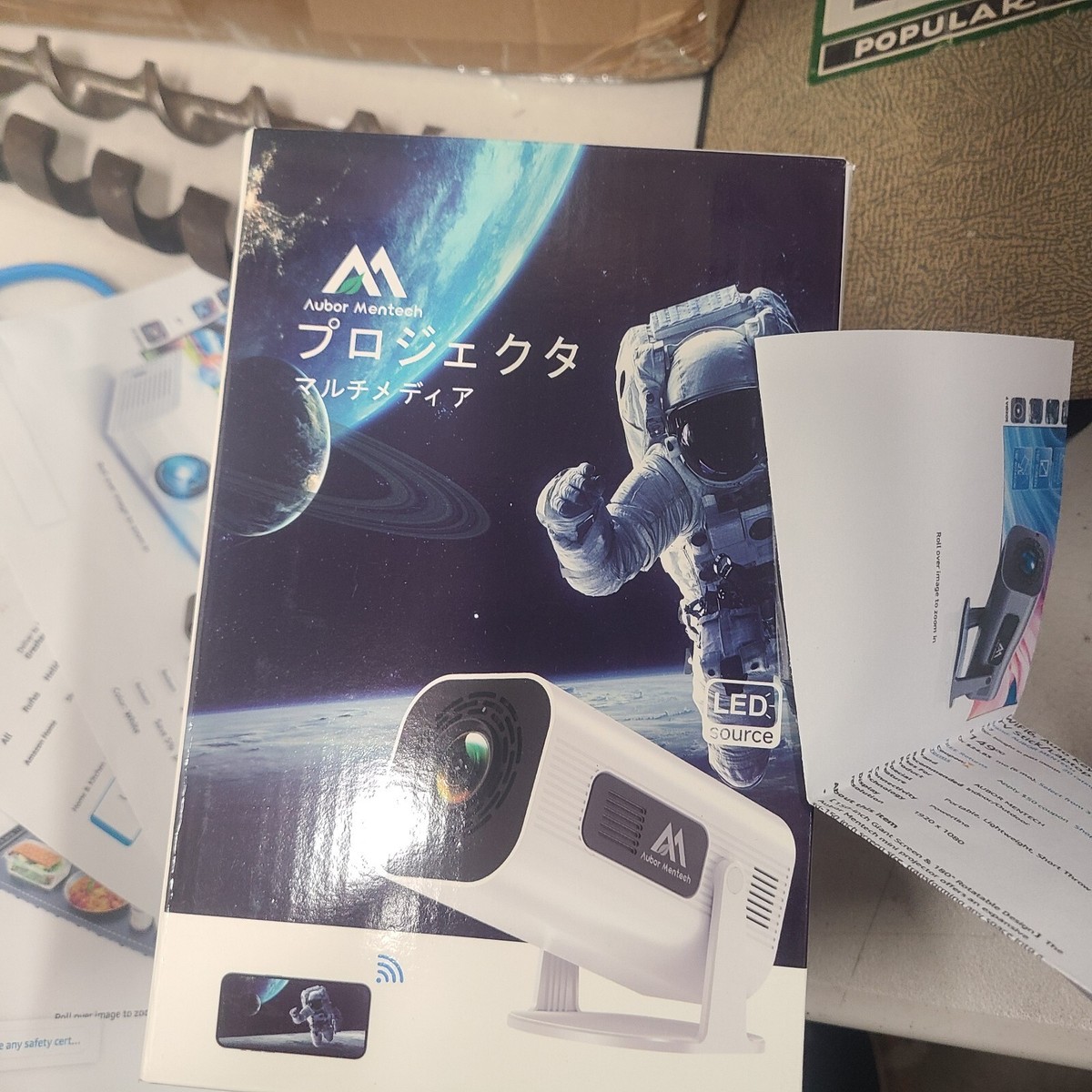 Aubor Mentech Mini Projector with WiFi and Bluetooth 180