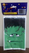 1994 Frankenstein Pumpkin Halloween Plastic Trick Or Treat Bag Bags - 24 Count