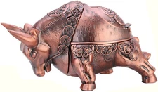 Vintage Windproof Bull Ashtray for Cigarettes with Lid Metal Portable Decorative