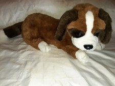 Vintage 1989 Plush Creations Large 20" long Plush Stuffed St Bernard Dog