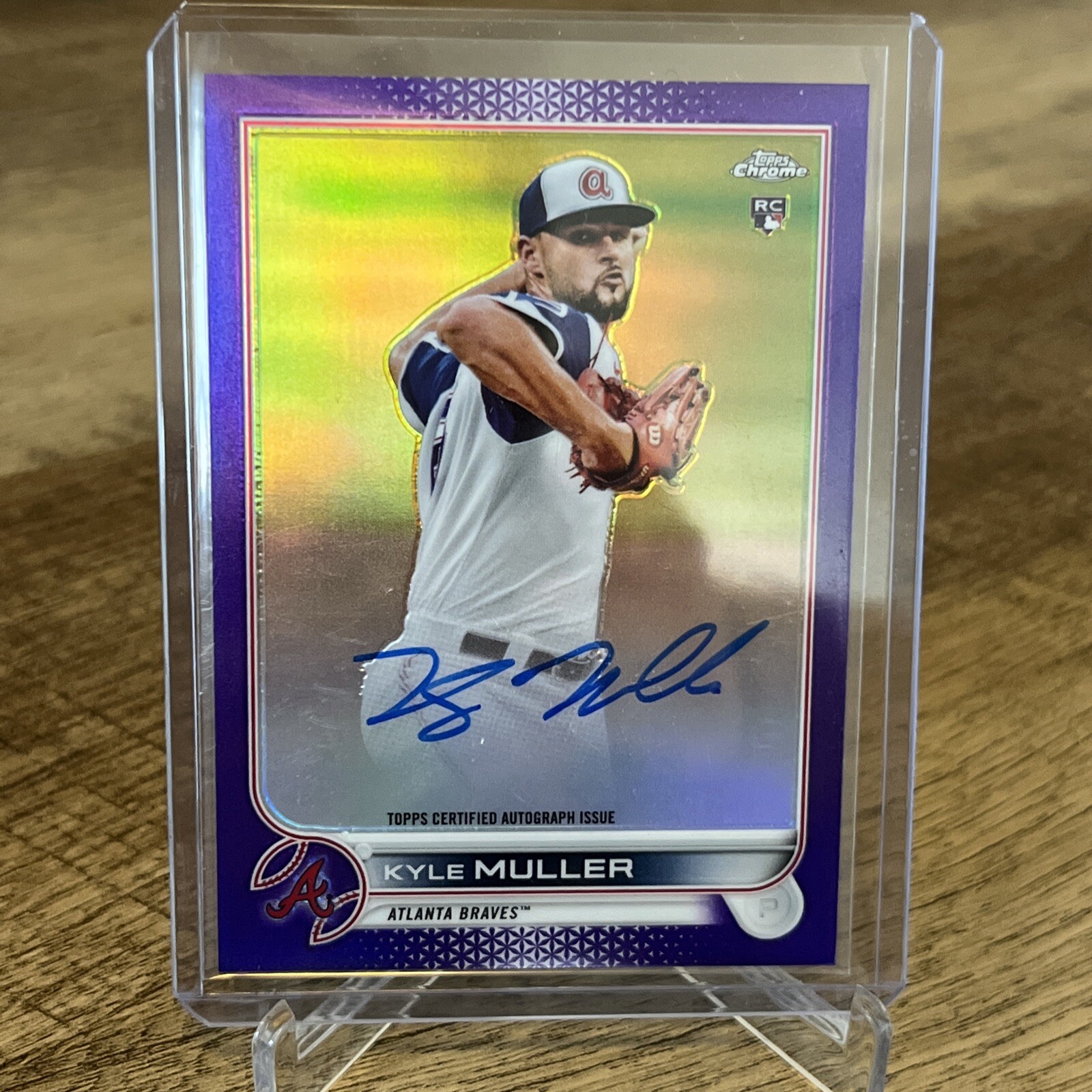 2022 Topps Chrome Kyle Muller RC Purple Refractor Auto /250 | Oakland Athletics