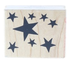Great Impressions Heavenly Stars Star Cluster Wooden Rubber Stamp