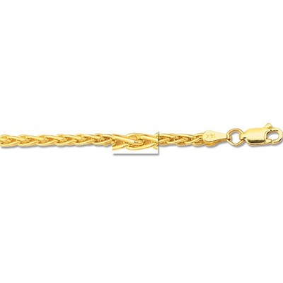 14k Gelbgold 24'' Korb Seil Runde Weizen Gliederkette Halskette 1,2 mm 4 Gramm
