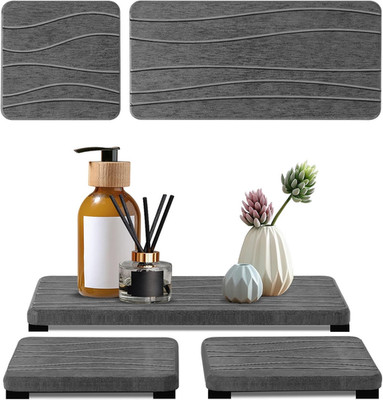 3PCS Water Absorbing Stone Tray, Fast Drying Stone Sink Tray, Stones Soap Trays,