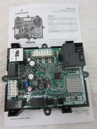 WHITE RODGERS EMERSON 47D01U-843 HEAT PUMP DEFROST CONTROL BOARD