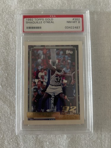 NBA 1992 Topps Gold Shaquille O'Neal RC ROOKIE GOLD PSA 8 NM-MT HOF OLD LABEL SP
