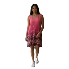 Jane Ashley Woman Ombre Floral Sleeveless Tie Waist Dress Size 2X