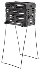 Tourna Ballport Deluxe Tennis Ball Hopper Pickup with Wheels, Black