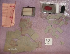 LARGE  SMALL EMBROIDERY RUBBER LETTERS 1 3/4"  1/2" INK STAMP PAD 18