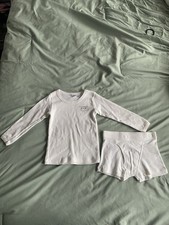 Petit Bateau 2 Piece White Layette Set Cotton Top  Shorts 2 ans/86 cm