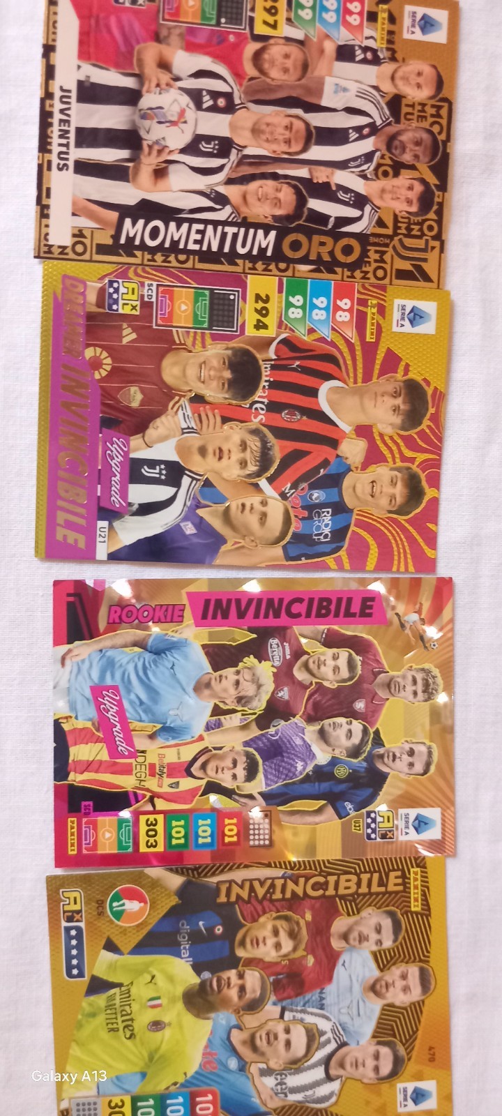 4 Cards Panini cards panini  Adrenslyn Xl Invincibile Momentum Come Da Foto!