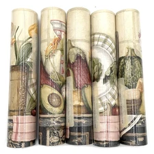 5 Farmhouse Wallpaper Border Ironstone Pitcher Eggs Fruit Floral CR06120 75'