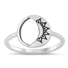 Sterling Silver Open Mandala Circle Ring